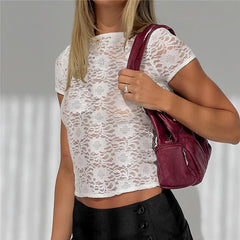 Floral Lace Sheer Crop Top