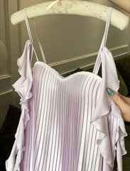 Chiffon Pleated Chest Pads Fold Nightdress