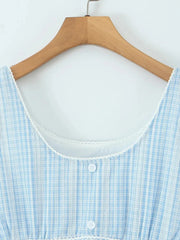 Blue Plaid Tank Mini Dress