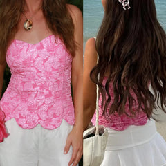 Embroidery Flower Print Corset