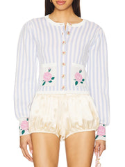 Striped Pattern Printed Cardigan