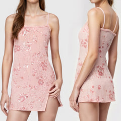 Sequins Embroidery Cami Mini Dress