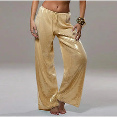 Sequins Drawstring Low Waist Pants