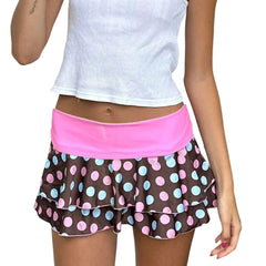 Layered Print Ruffle Mini Skirt