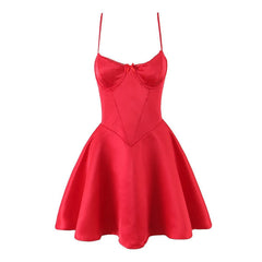 Satin Spaghetti Strap Mini Dress