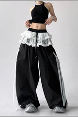 Lace Patchwork Oversized Jogger