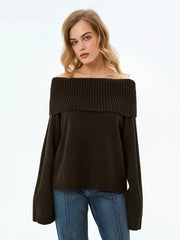 Off Shoulder Knit Sweater