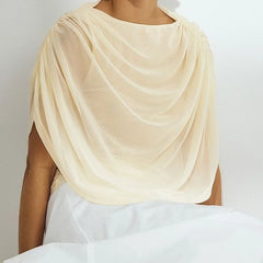 Dotted Ruched Draped Blouse