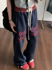 Letter Print Drawstring Sweatpants