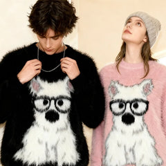 Cartoon Dog Graphic Sweater