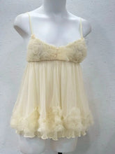 Rose Embroidery Babydoll Mesh Nightdress