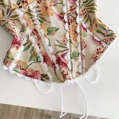 Romantic Print Lace Bandage Corset