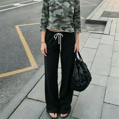 Solid Low Waist Drawstring Sweatpants