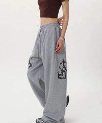 Love Print Gray Sweatpants