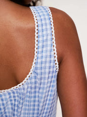 Blue Plaid Tank Mini Dress