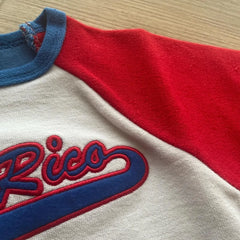 Women's Puerto Rico letter graphic short-sleeved top with an O-neck.