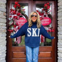 Ski Letter Printed Sweater