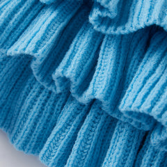 Knitted Ruffle Hem Spaghetti Strap Mini Dress