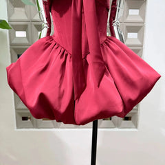 Bow Sleeveless Ball Gown Mini Dress