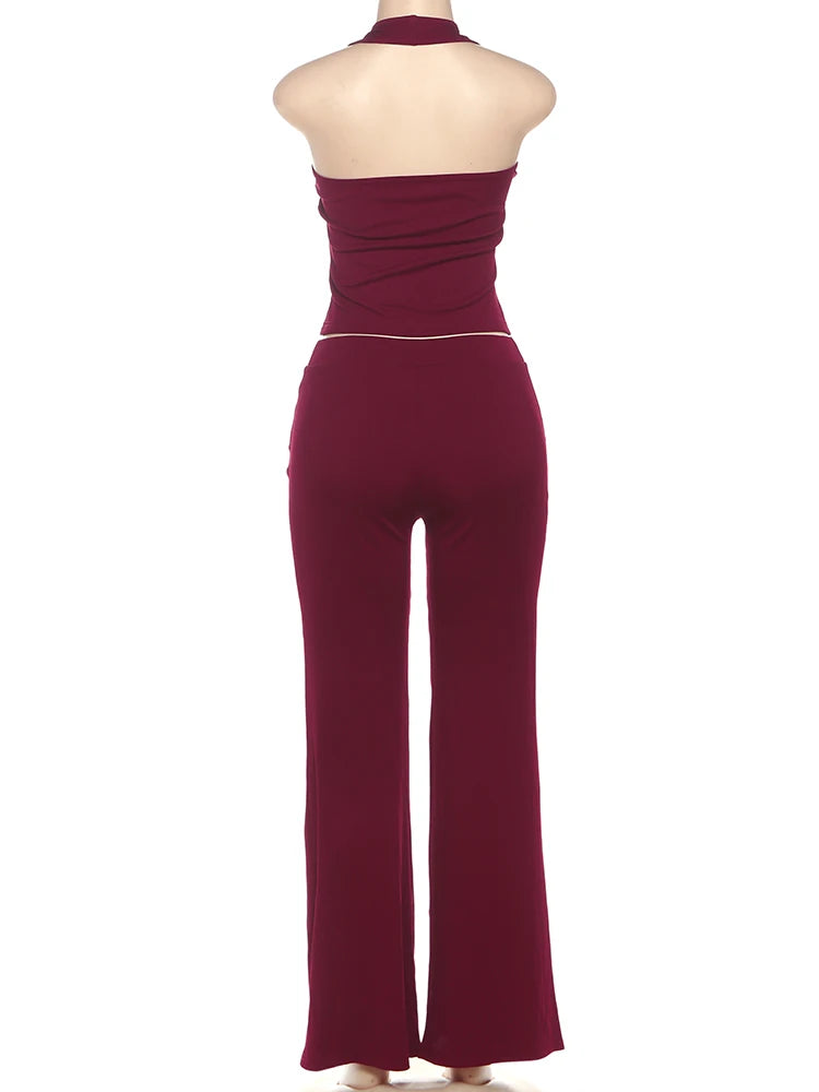 Maroon jumpsuit on a mannequin