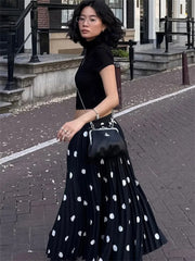 Polka Dot Maxi Skirt