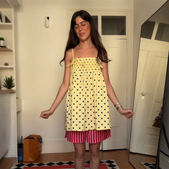 Cami Yellow Polka Dot Mini Dress