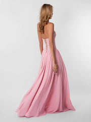 Halter Neck Lace Corset Tie Patchwork Long Dress