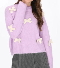 Bow 3D Bow Appliques Sweater