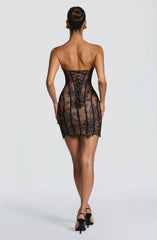 Lace Bodycon Bustier Strapless Mini Dress