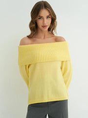 Off Shoulder Knit Sweater