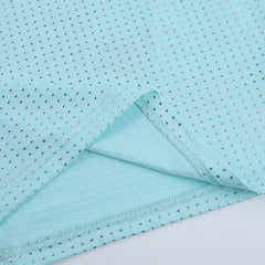 Blue Sparkly Strapless Maxi Dress With Scarf