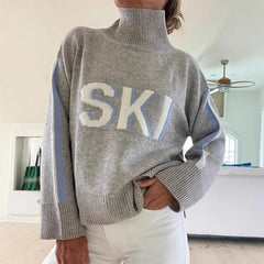 Ski Letter Printed Sweater