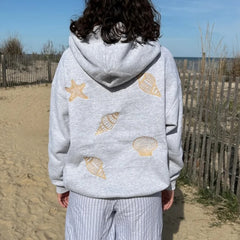 Seashell Embroidery Sweatshirt Hoodie