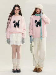 Pink Cat Knitted Sweater