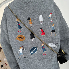 Embroidery Icons Cartoon Sweater