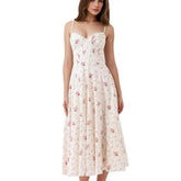 Floral Print Corset Midi Dress