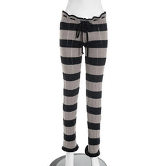 Knitted Low Waist Drawstring Pants