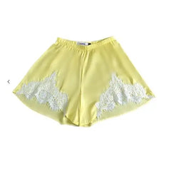Satin Lace Trim Shorts