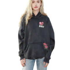 Bouquet Flower Print Hooded Sweatshirt