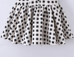 Gingham Mini Button Sleeveless Dress