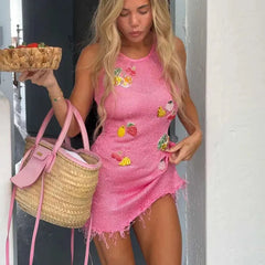 Knit Mesh Starfish Tank Mini Dress