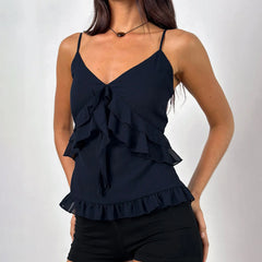 Chiffon Ruffled Trim Camisole Top