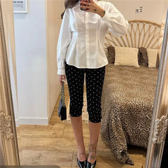 Polka Dot Print Capri Pants