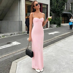 Spaghetti Strap Solid Maxi Dress