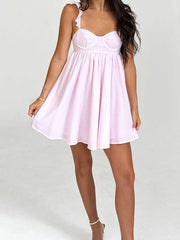 Babydoll Ruffle Strap Short Dress