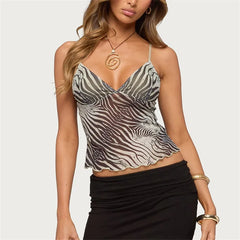 Zebra Print Sheer Cami Top