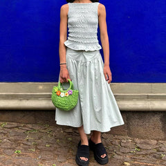 Elastic Ruched Vest Tank Top