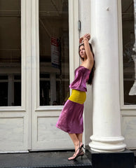 Satin Tube Color Patchwork Long Dress