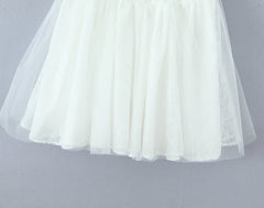 White Spaghetti Strap Corset Tulle Mini Dress