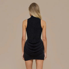 Glitter Ruched Mini Tank Dress